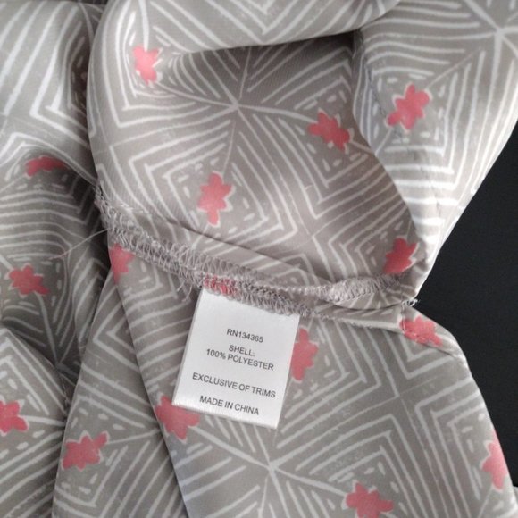 Sigrid Olsen Gray & Pink keyhole pleat long sleeve lightweight tunic blouse Sz M - Picture 7 of 8